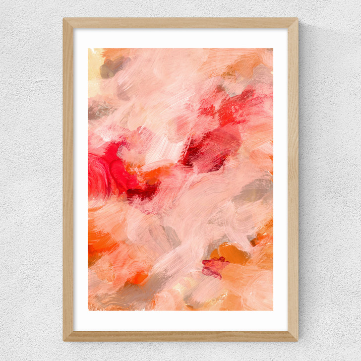 Abstract Painting I Medium Oak Frame