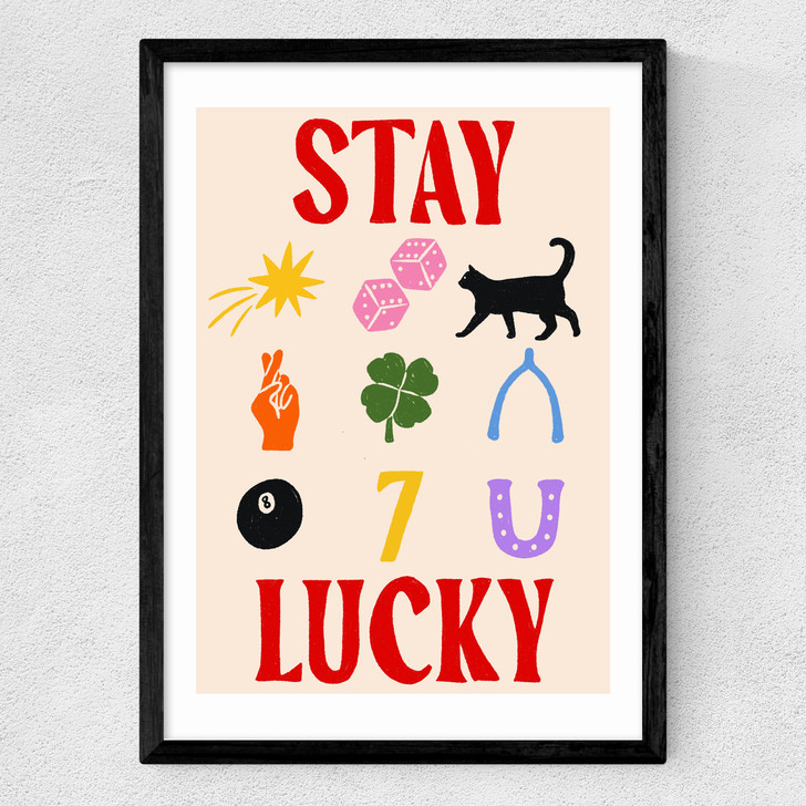 Stay Lucky Medium Black Frame