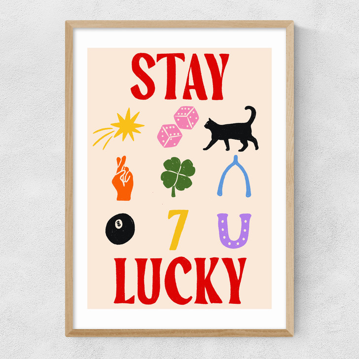 Stay Lucky Narrow Oak Frame