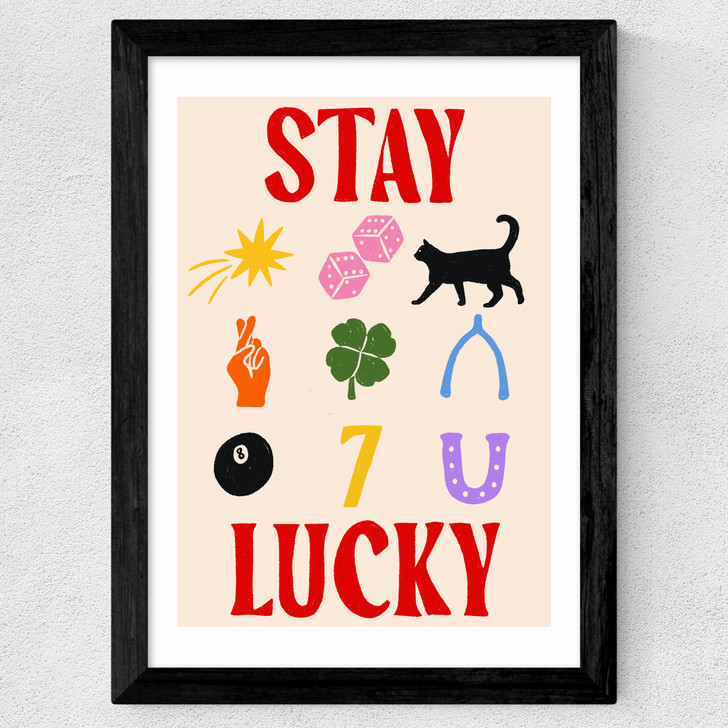 Stay Lucky Wide Black Frame