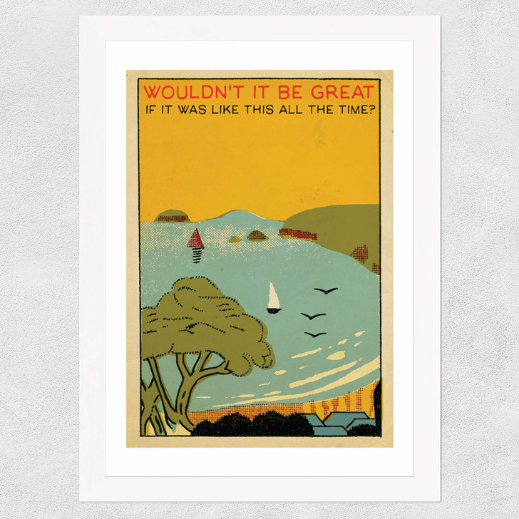 Coney Island by Indieprints Wide White Frame