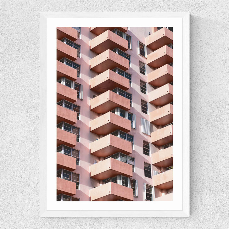 Apartment Block Medium White Frame