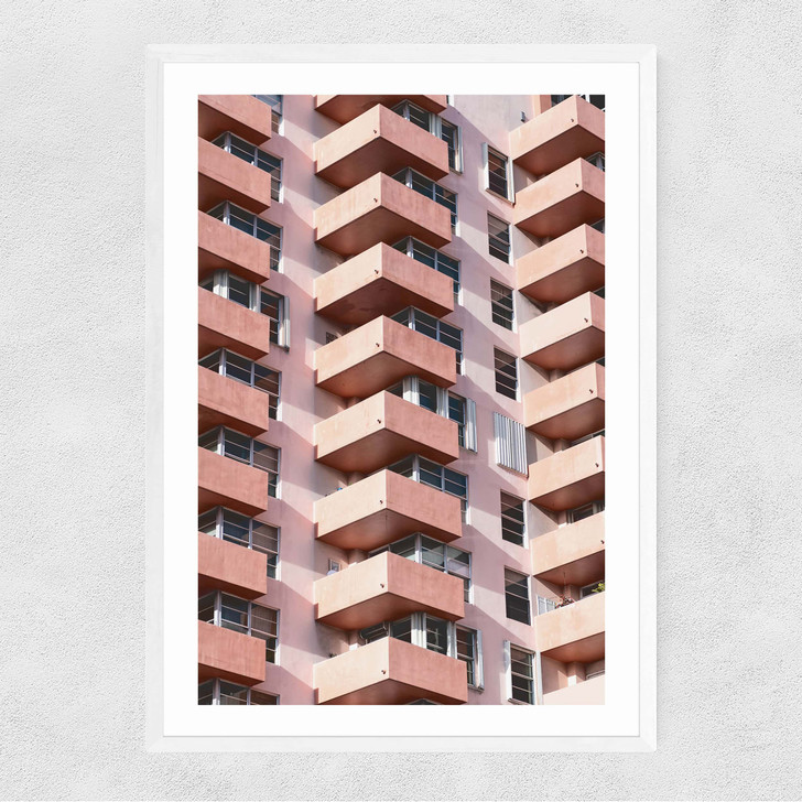 Apartment Block Narrow White Frame