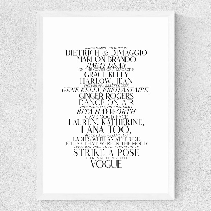 Vogue by Honeymoon Hotel Medium White Frame Vogue by Honeymoon Hotel Medium White Frame