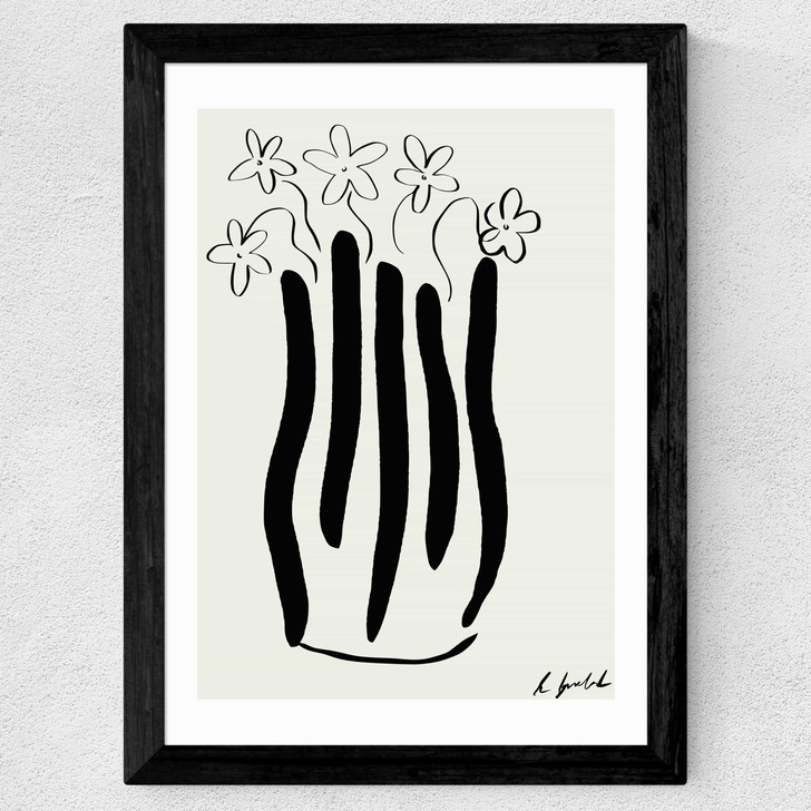 Abstract Vase Wide Black Frame Abstract Vase Wide Black Frame