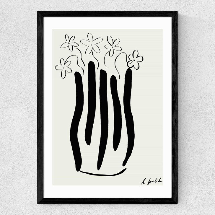 Abstract Vase Medium Black Frame