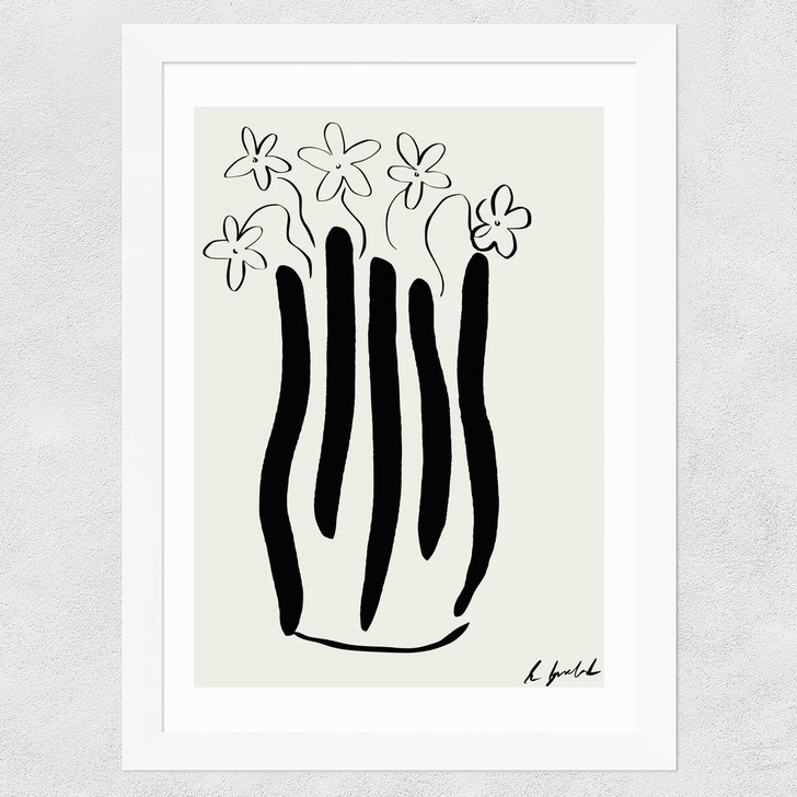 Abstract Vase Wide White Frame