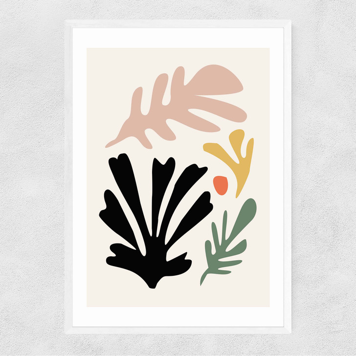 Abstract Cut-out I Narrow White Frame