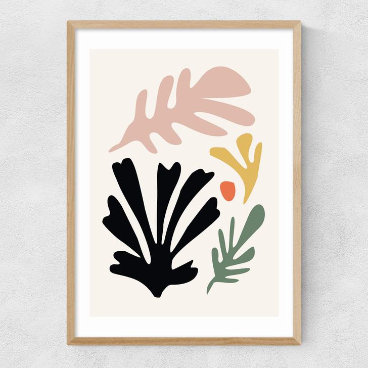 Abstract Cut-out I Narrow Oak Frame