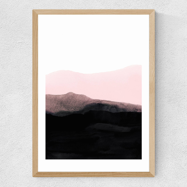 Mountain Horizon I Medium Oak Frame