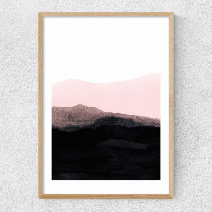 Mountain Horizon I Narrow Oak Frame
