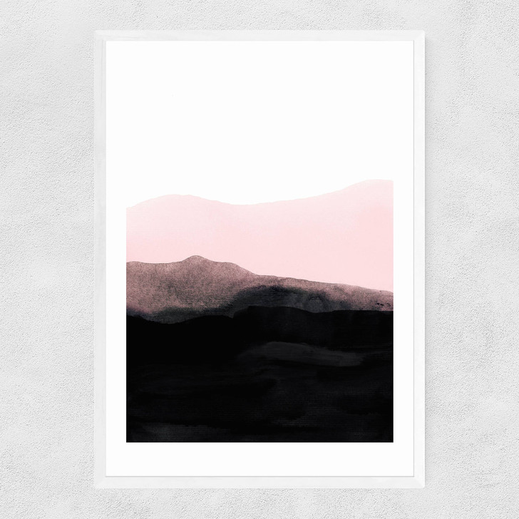 Mountain Horizon I Narrow White Frame