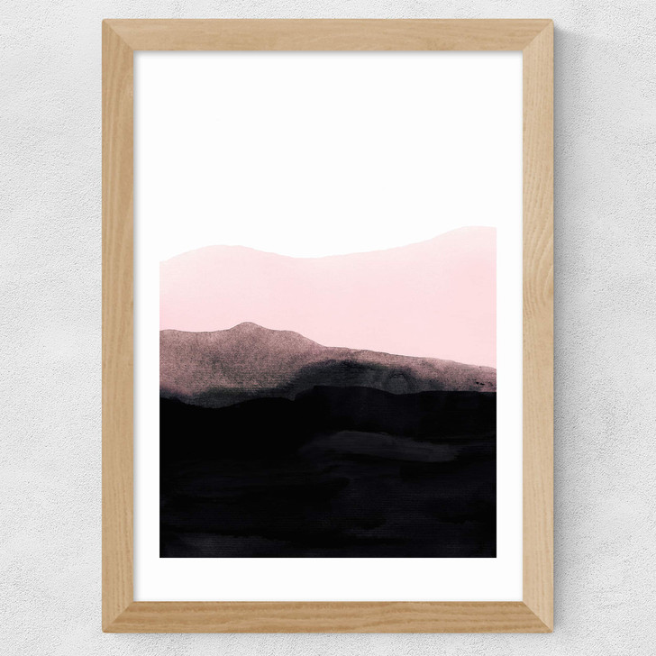 Mountain Horizon I Wide Oak Frame