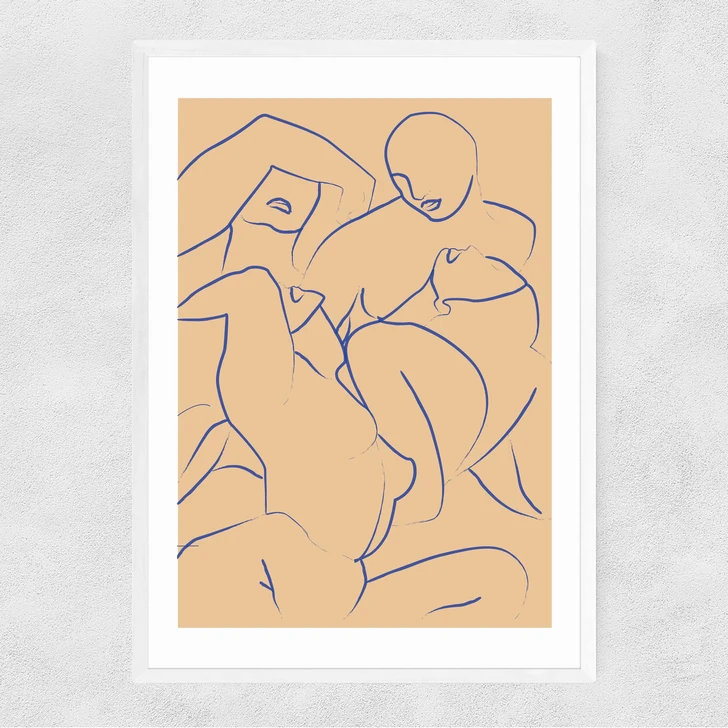 Pyjama party Narrow White Frame