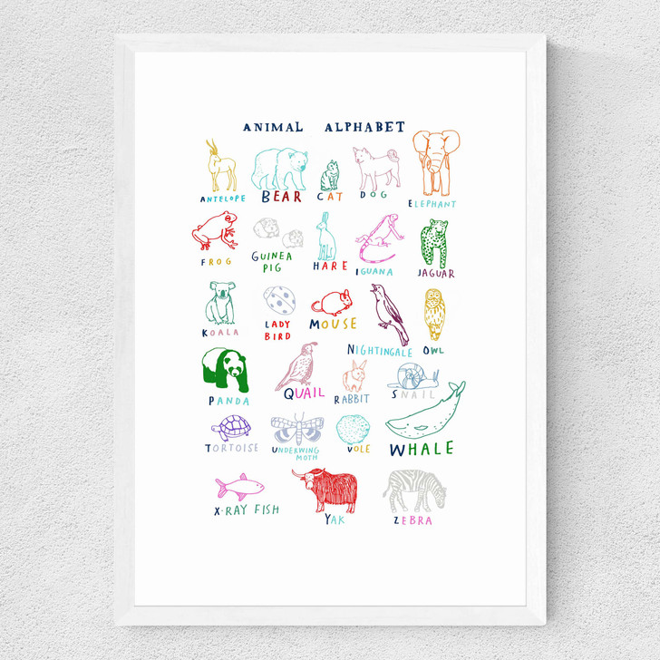 ABC by Hanna Melin Medium White Frame