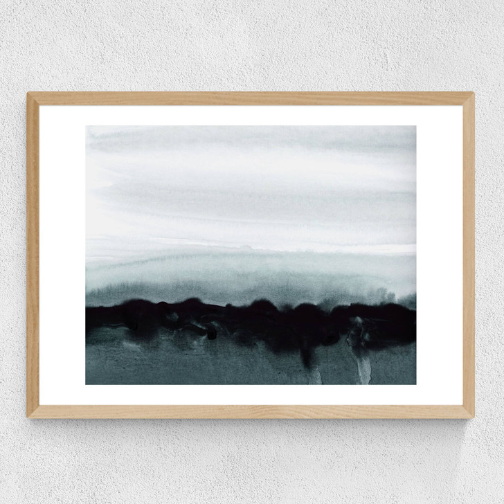 Blurred Landscape Medium Oak Frame