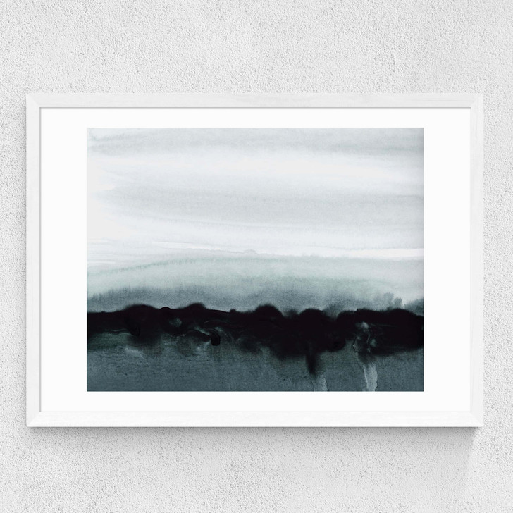 Blurred Landscape Medium White Frame