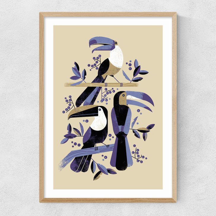 Toucans Narrow Oak Frame