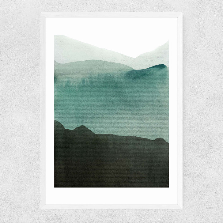 Valley's Deep and The Mountains So High Narrow White Frame
