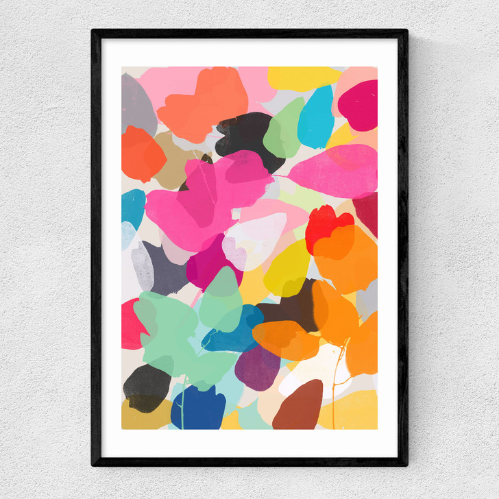 Golden Rain I Narrow Black Frame