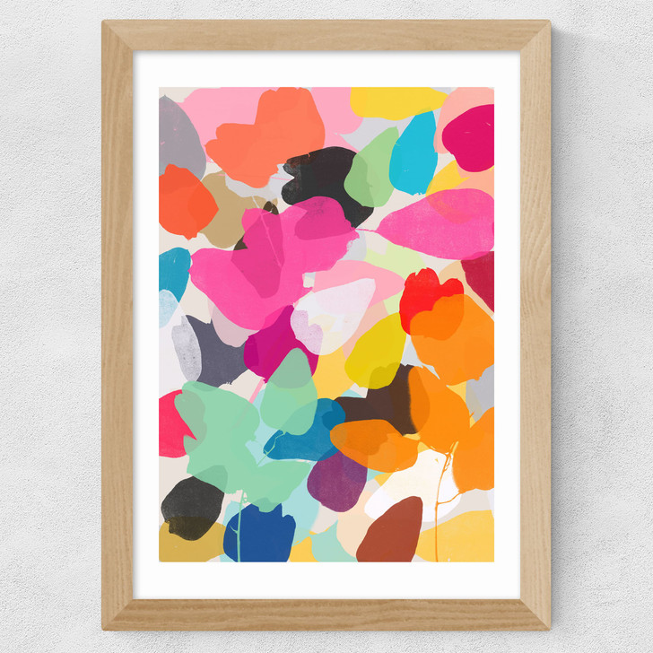 Golden Rain I Wide Oak Frame