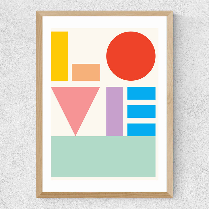 Love by Dicky Bird Medium Oak Frame