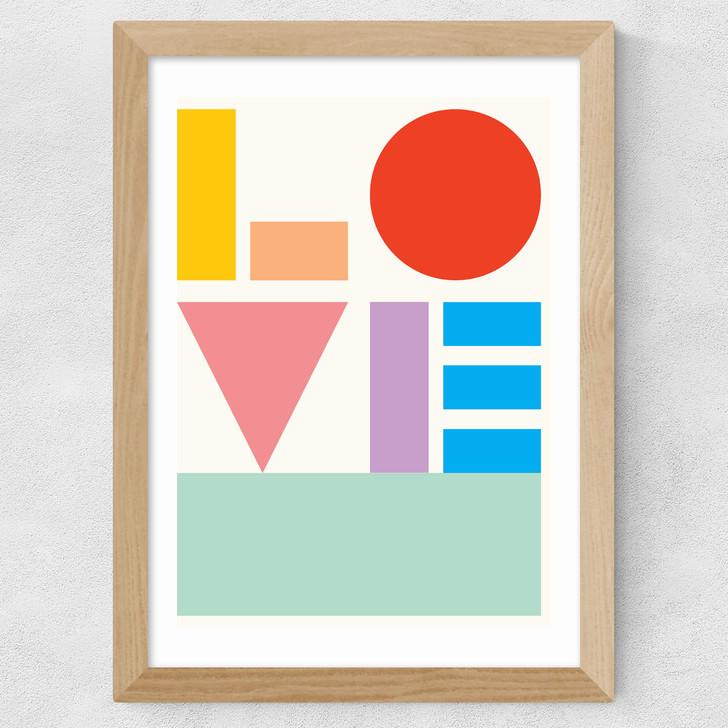 Love by Dicky Bird Wide Oak Frame