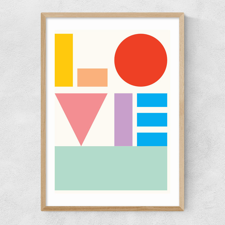 Love by Dicky Bird Narrow Oak Frame