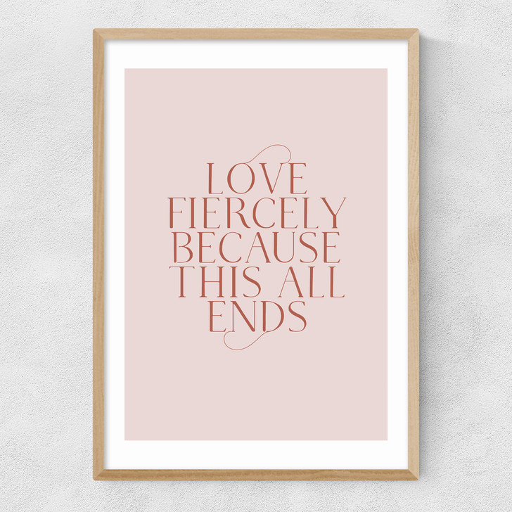 Love Forcefully Narrow Oak Frame Love Forcefully Narrow Oak Frame
