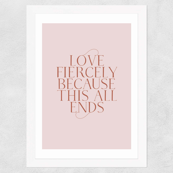 Love Forcefully Wide White Frame