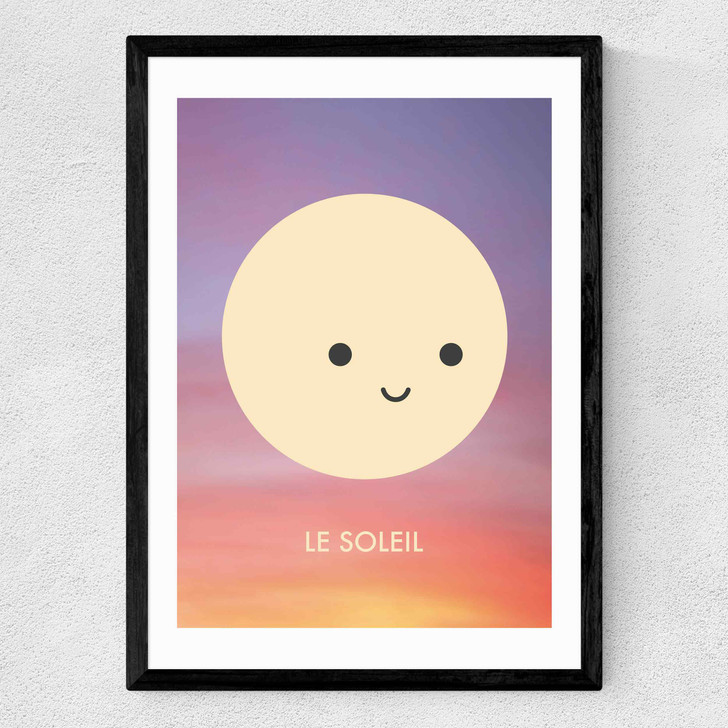 Le Soleil by Dicky Bird Medium Black Frame