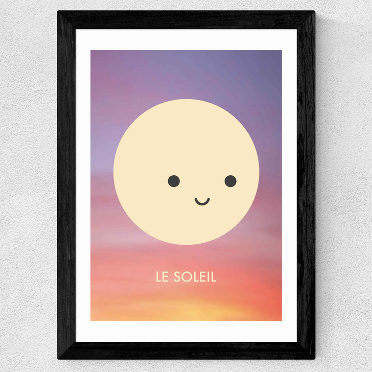 Le Soleil by Dicky Bird Wide Black Frame