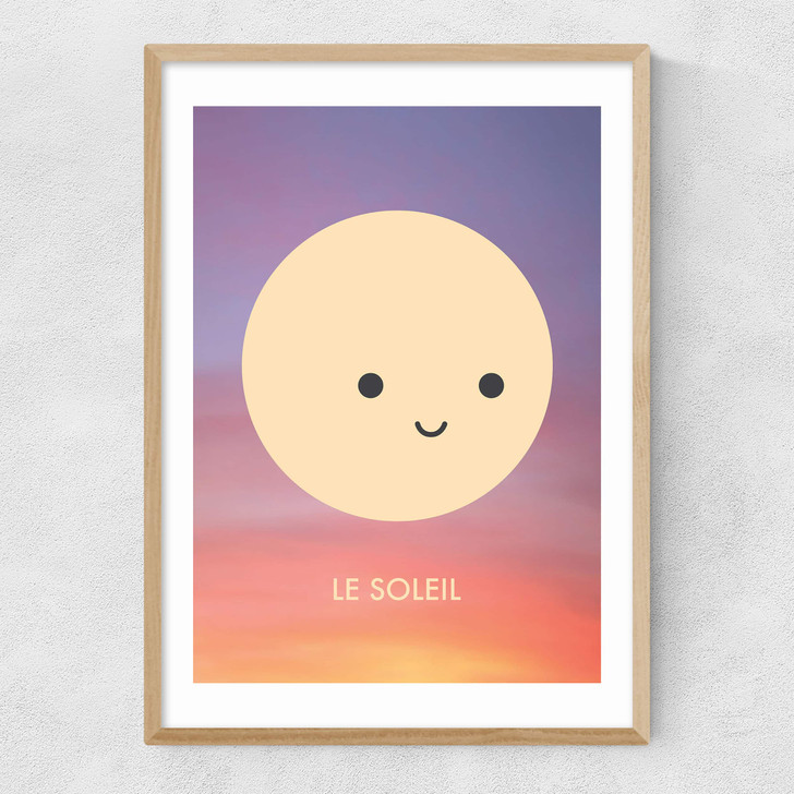Le Soleil by Dicky Bird Narrow Oak Frame