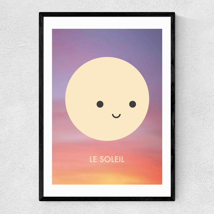 Le Soleil by Dicky Bird Narrow Black Frame