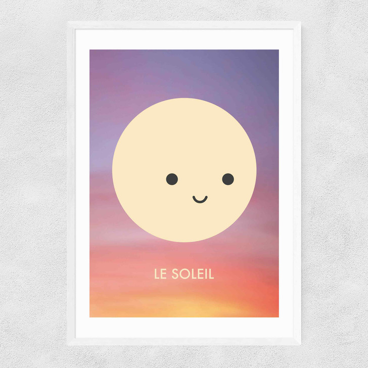 Le Soleil by Dicky Bird Narrow White Frame