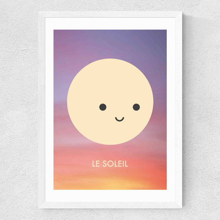 Le Soleil by Dicky Bird Medium White Frame