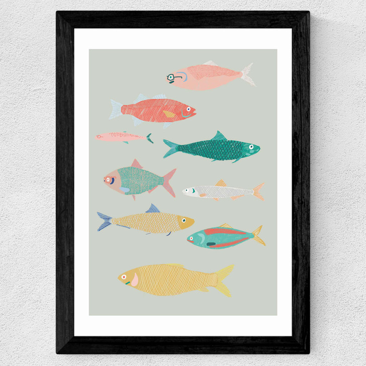 Fish Wide Black Frame