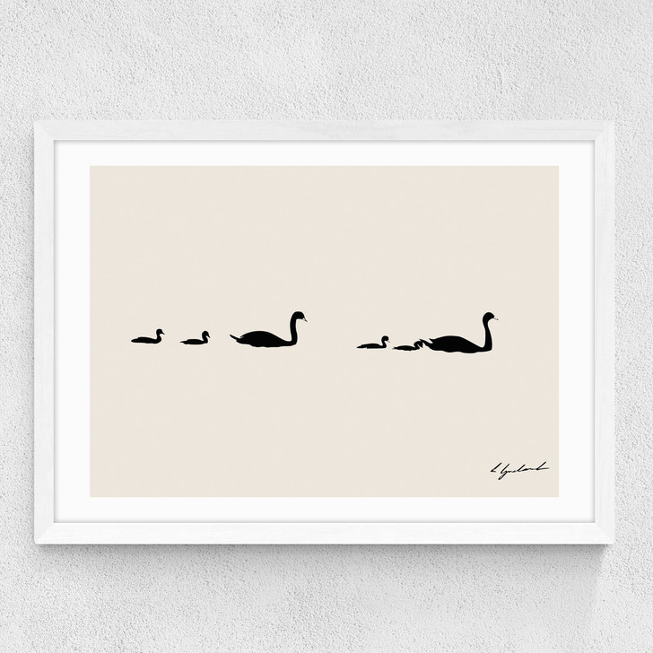 Swan Family Medium White Frame
