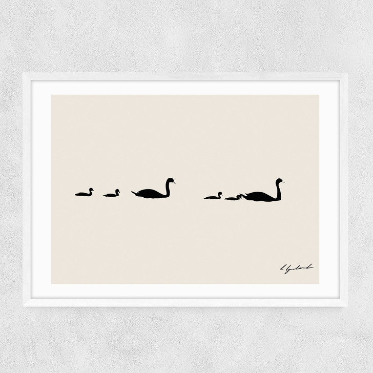 Swan Family Narrow White Frame