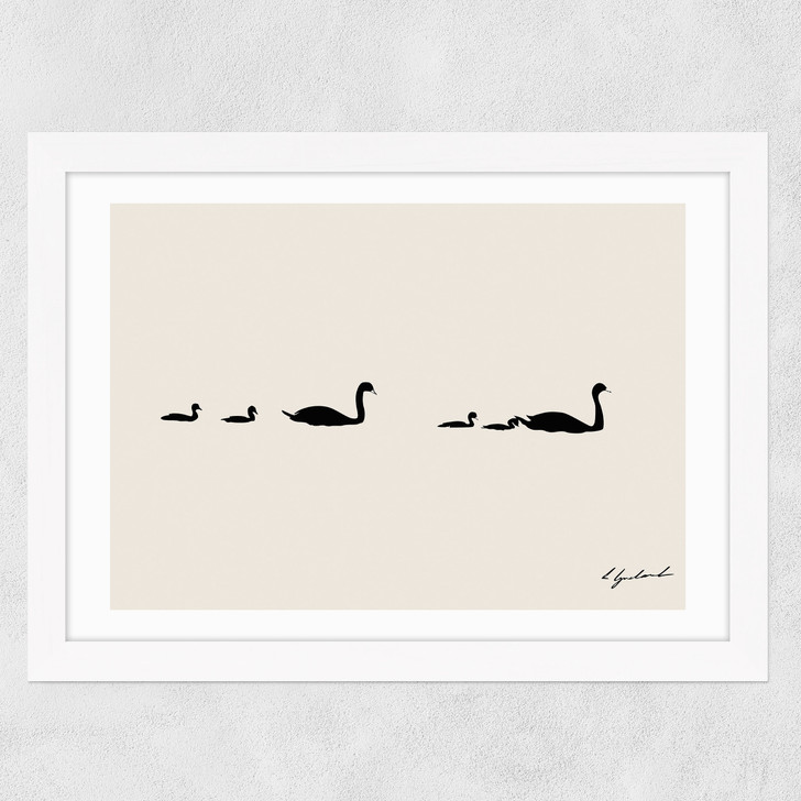 Swan Family Wide White Frame