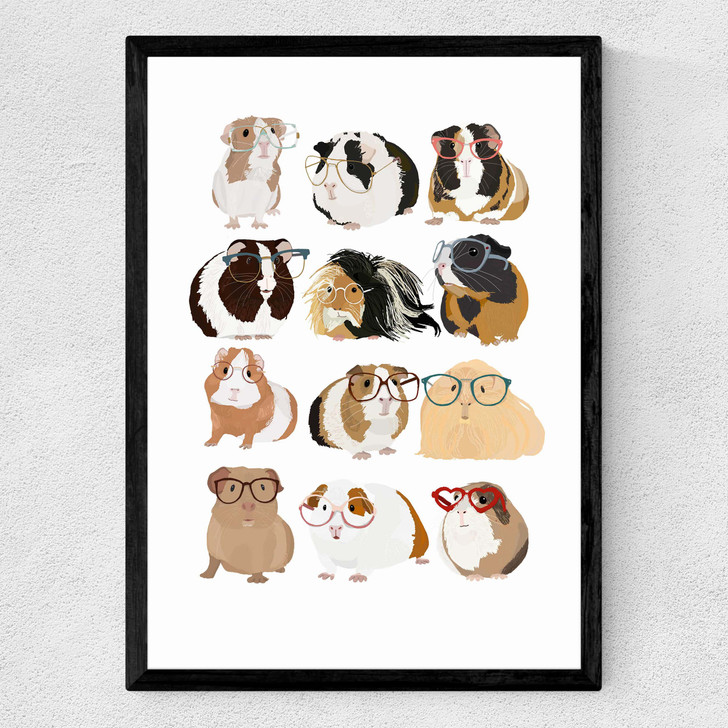 Guinea Pigs Wearing Glasses Medium Black Frame Guinea Pigs Wearing Glasses Medium Black Frame