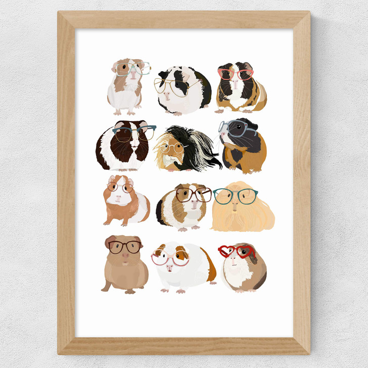Guinea Pigs Wearing Glasses Wide Oak Frame Guinea Pigs Wearing Glasses Wide Oak Frame