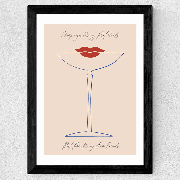 Champagne Wide Black Frame