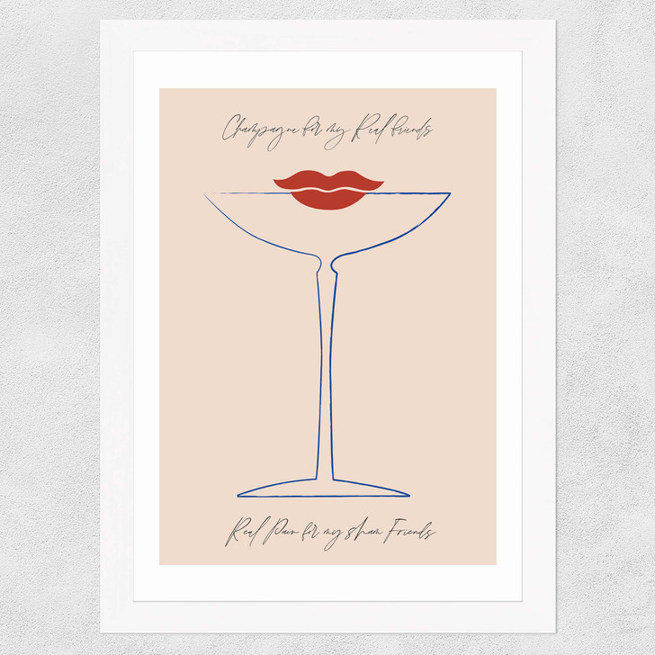 Champagne Wide White Frame