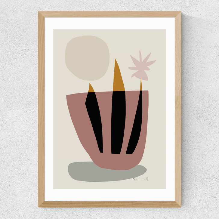 House Plant by Dan Hobday Medium Oak Frame
