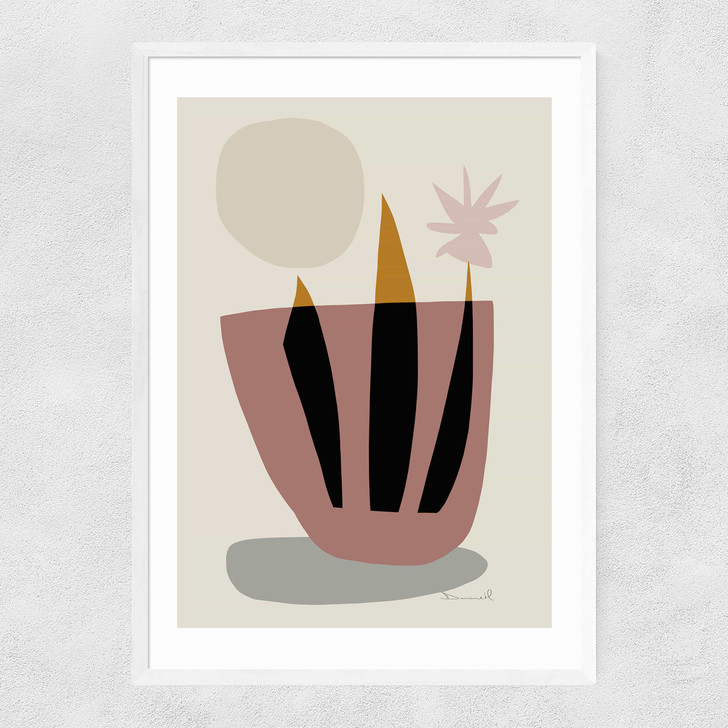 House Plant by Dan Hobday Narrow White Frame
