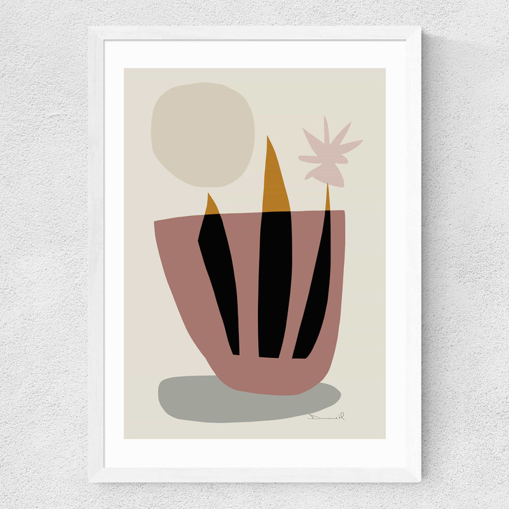 House Plant by Dan Hobday Medium White Frame
