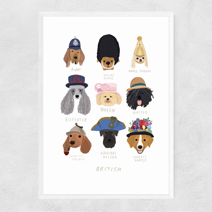 British Dogs Narrow White Frame British Dogs Narrow White Frame