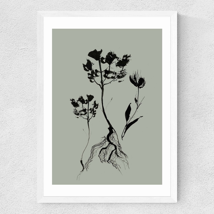 Mono Botanical 6 Medium White Frame