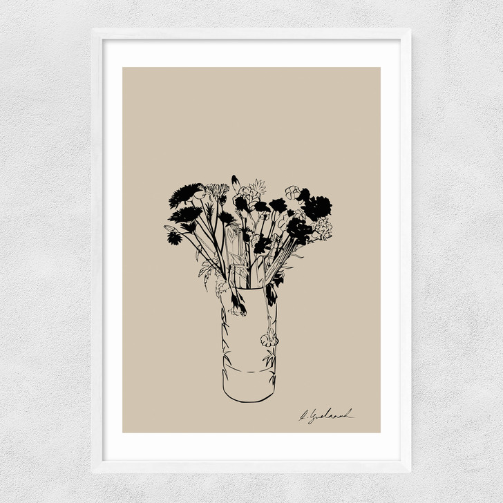 Bouquet Narrow White Frame